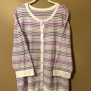 Striped Sweater with 3/4 Sleeves